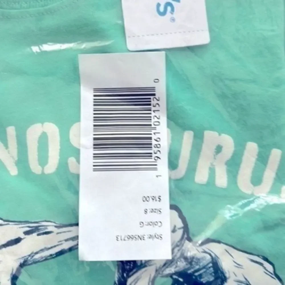 Carter’s Kid Boy tee jersey 8 print animal long sleeve mint green NWT